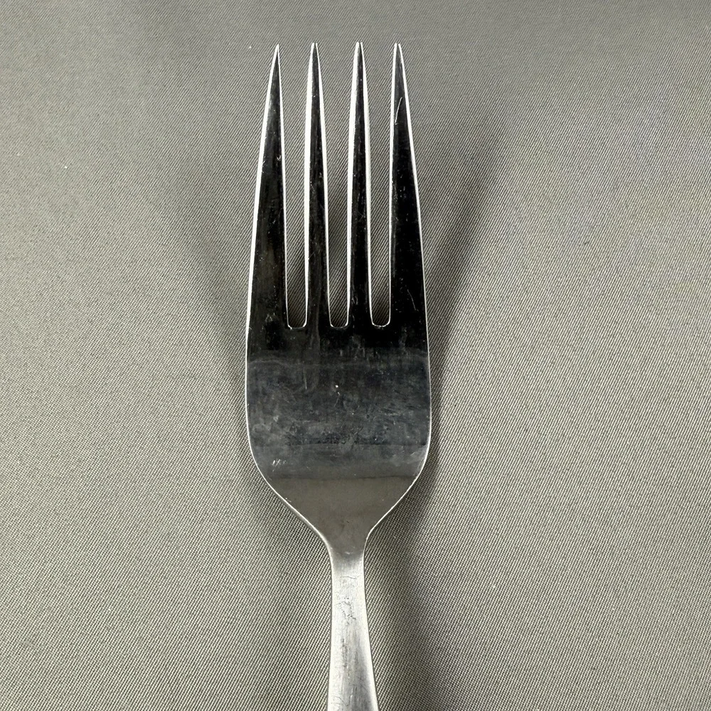 Vintage EKCO Eterna Japan Serving Fork Forged Stainless Wood Handle‎ MCM